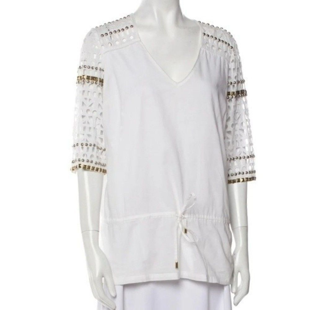 Tory BURCH white embellished tunic